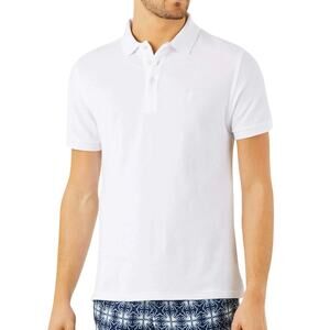 Vilebrequin White Terry Cloth Polo Shirt Cotton Modal Blend Large Mens Turtle